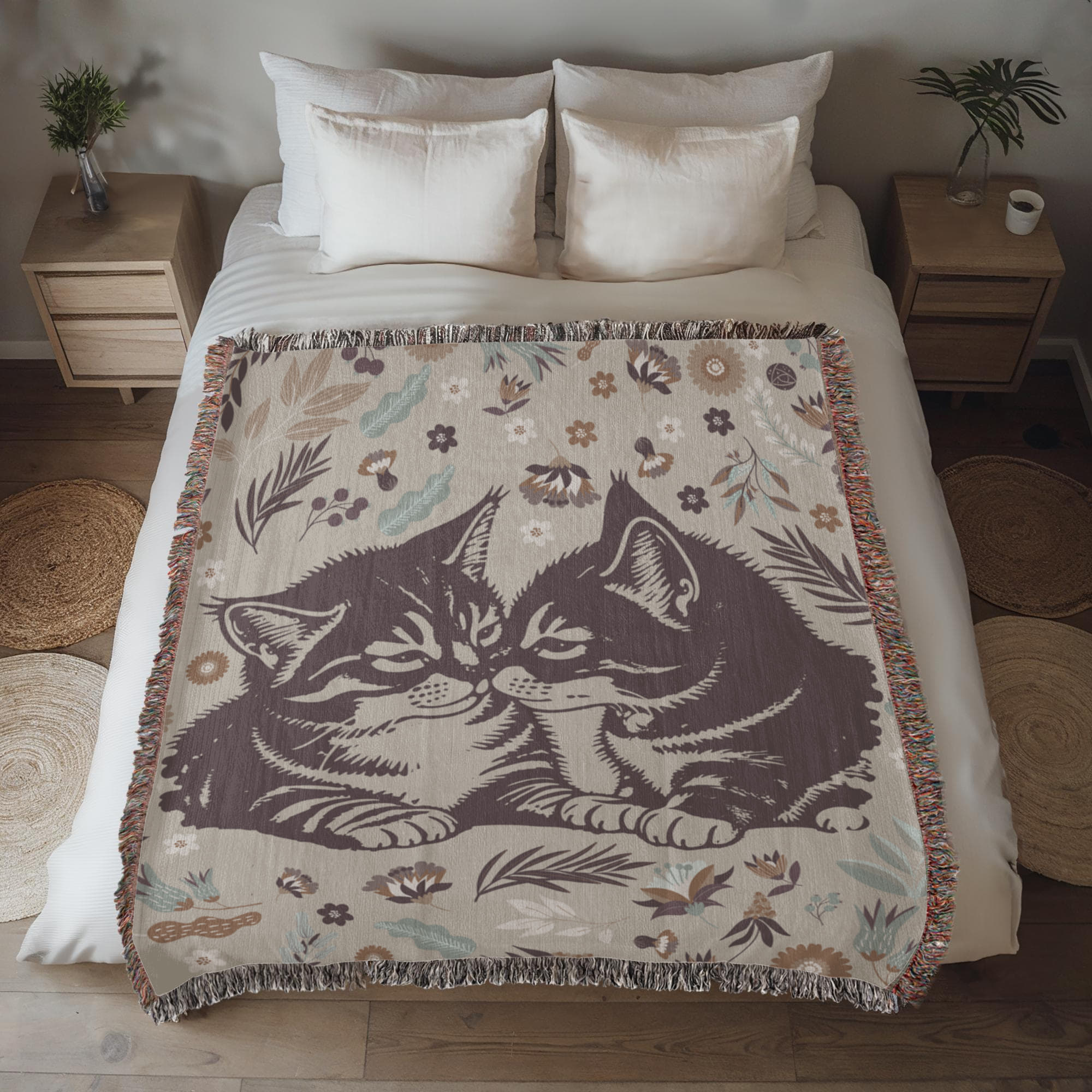 Snuggling Kitties - Woven Blanket