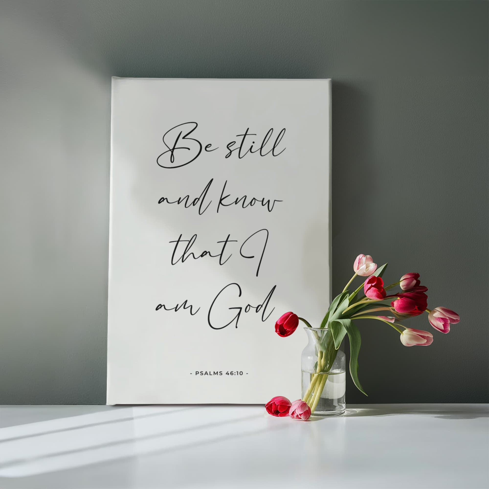 Elegant Christian wall art with calming scripture