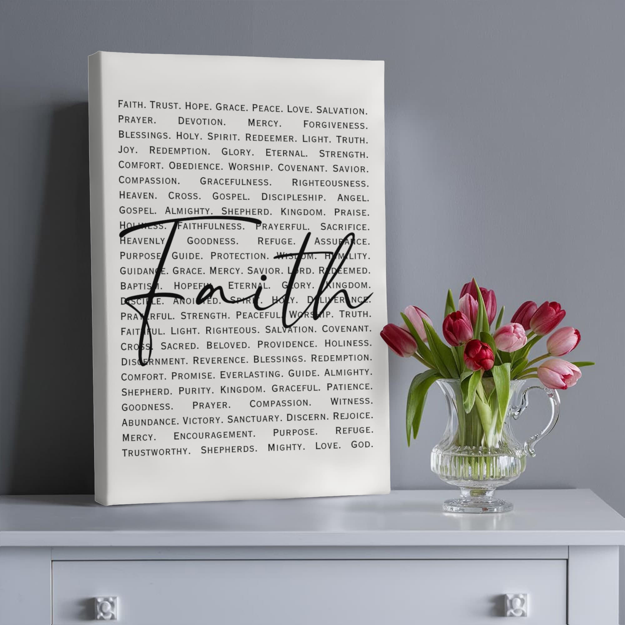 Minimalist faith-inspired canvas print for home décor