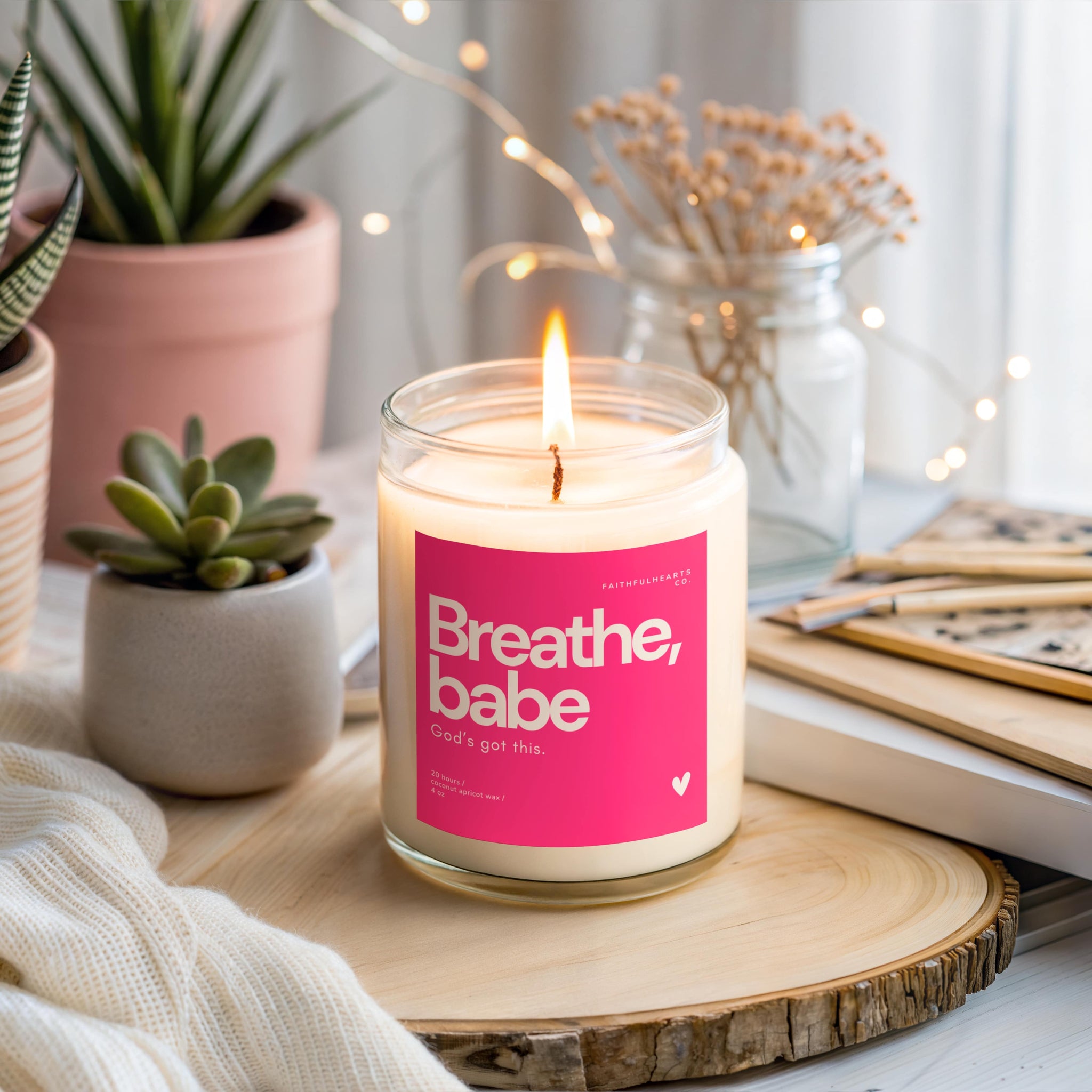 Breathe Babe God's Got This Candle | Faith Gift | Hand Poured USA