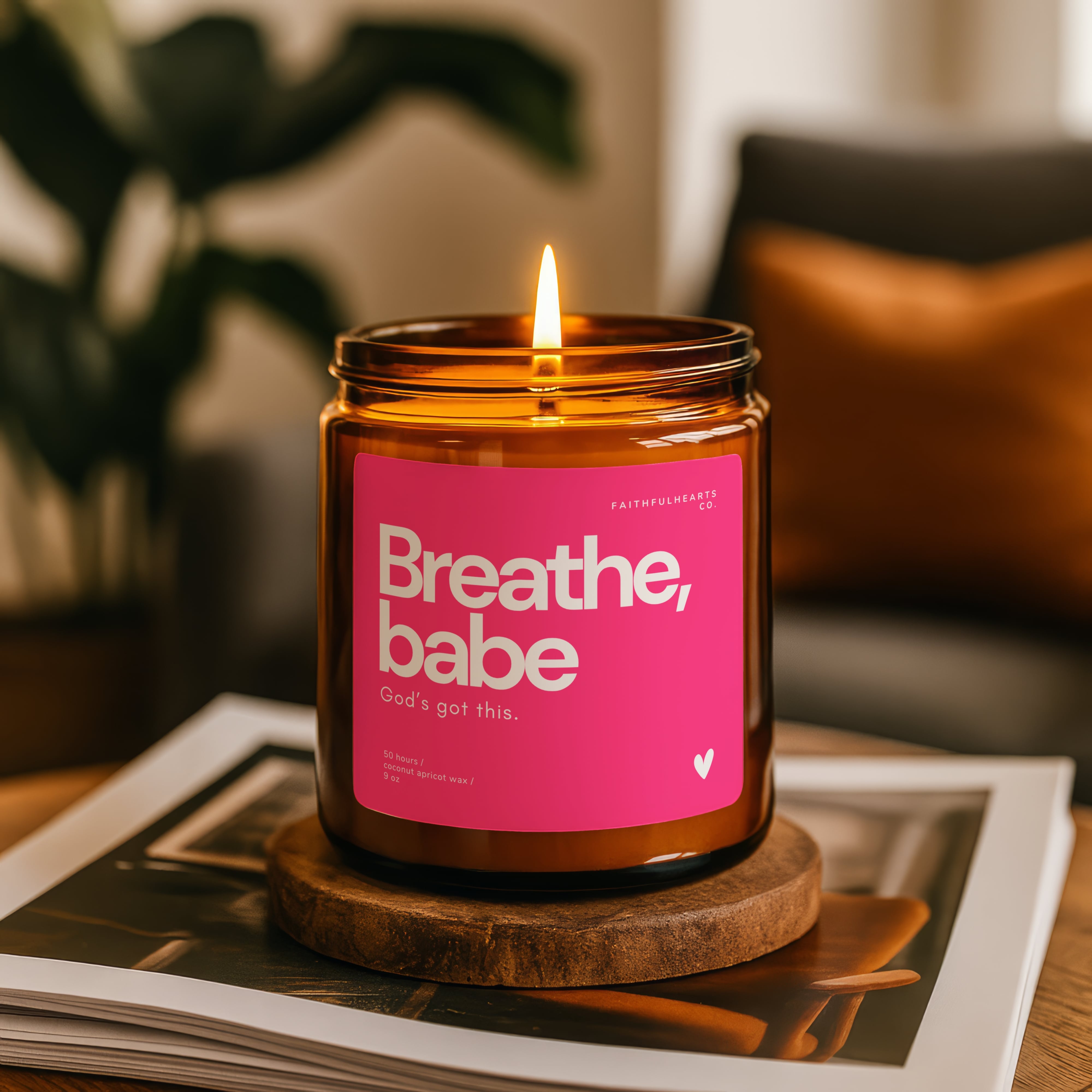 Breathe Babe God's Got This Candle | Faith Gift | Hand Poured USA