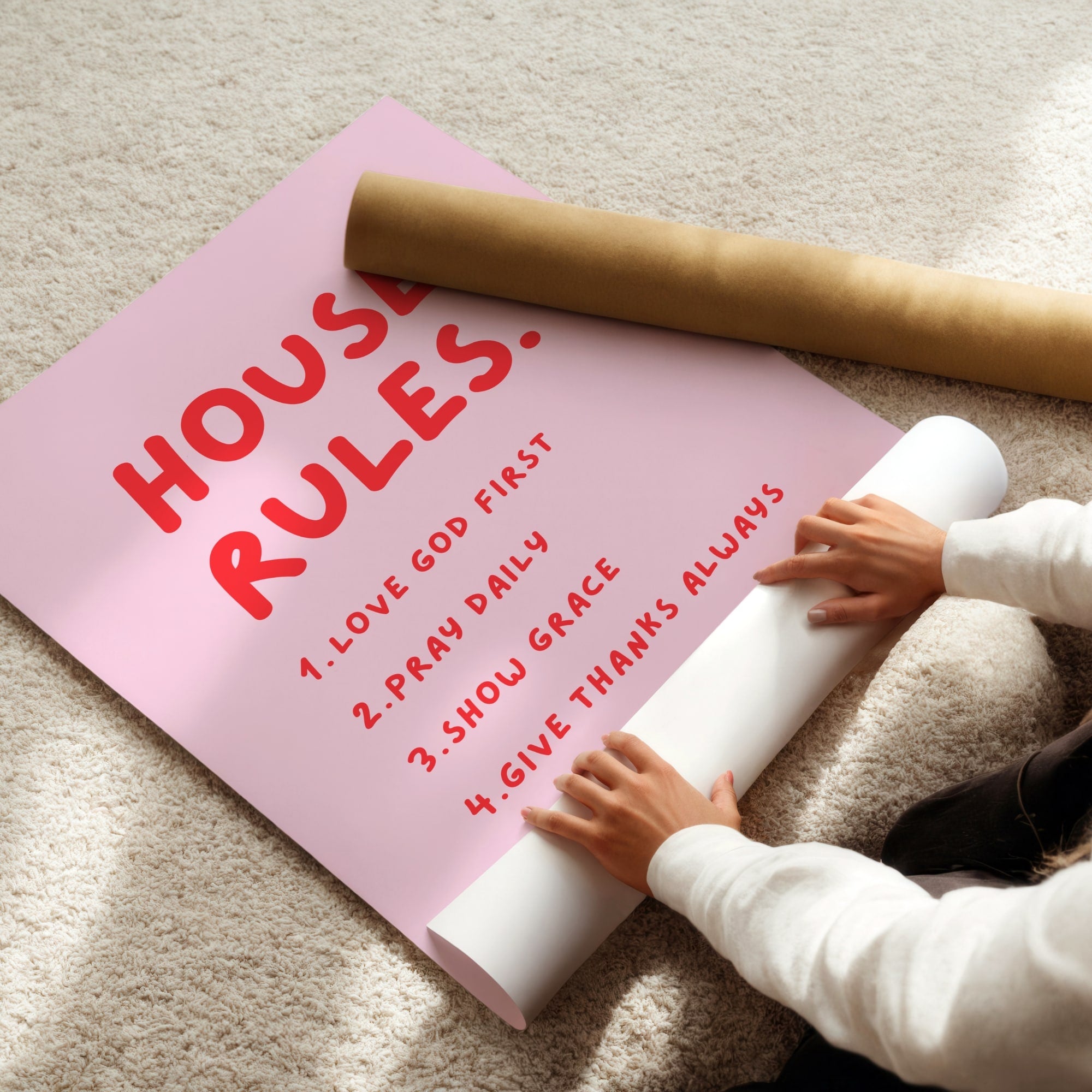 house rules print for christian housewarming gift