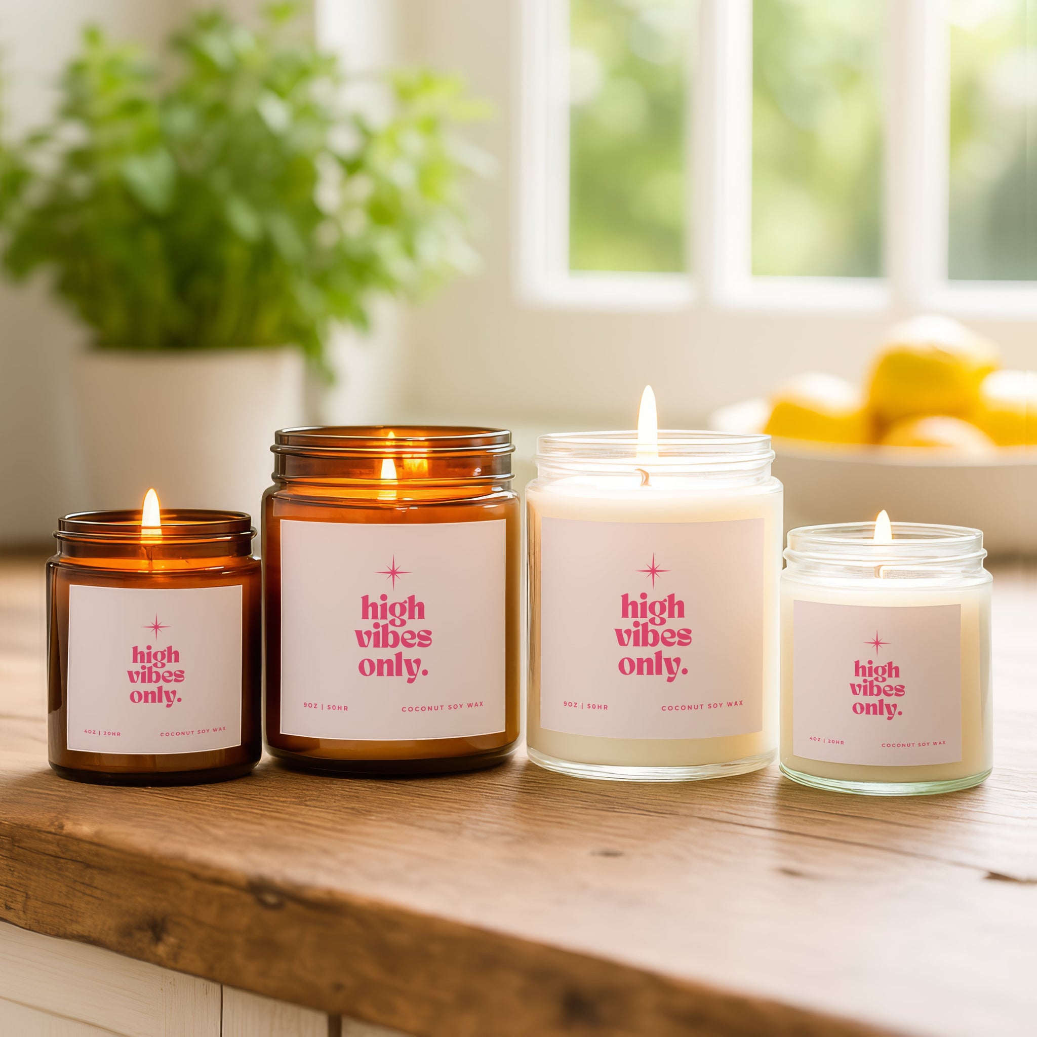 High Vibes Only positivity candle, faith-inspired spiritual gift for her, perfect for soft life aesthetic, mindfulness, and creating peaceful energy at home.