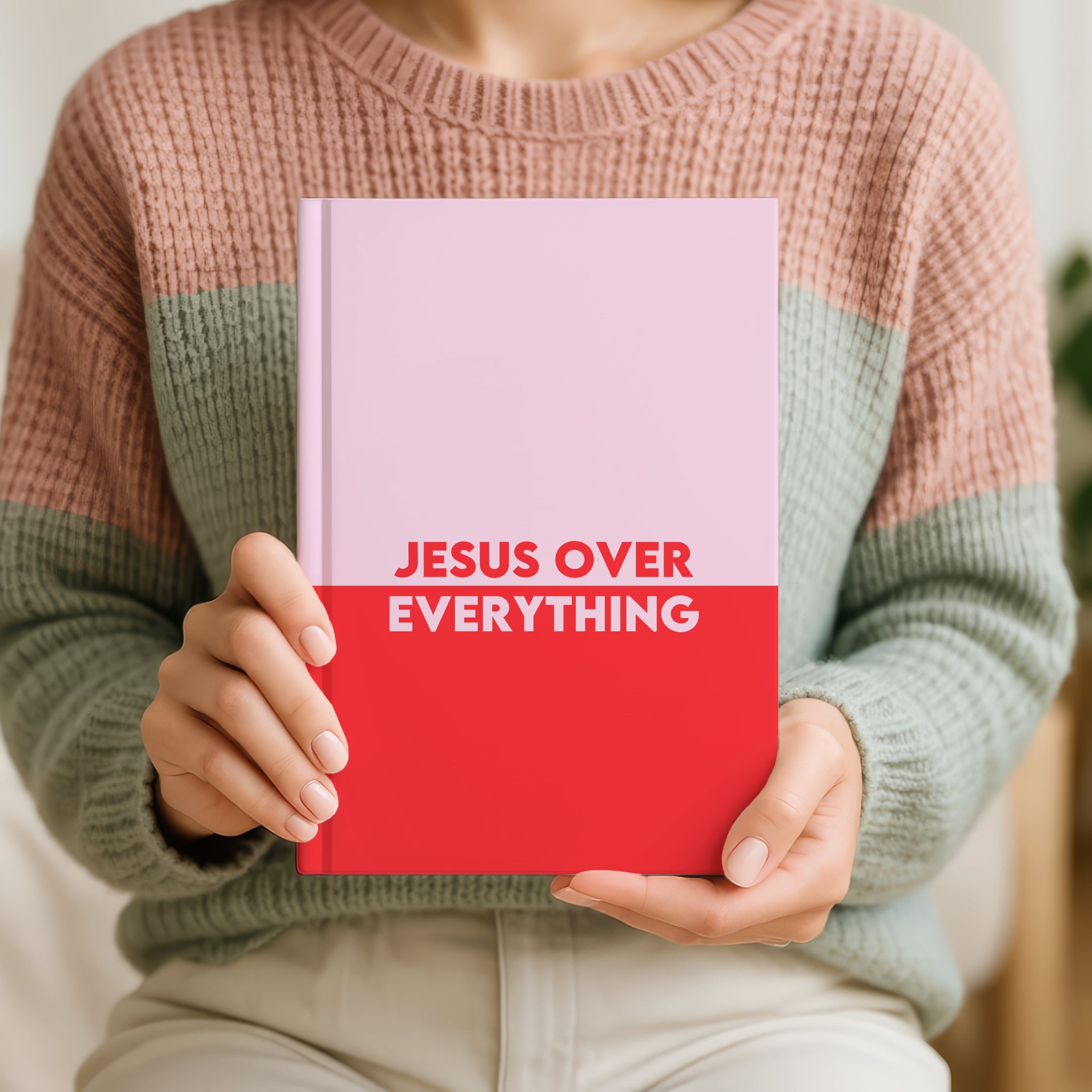 Bold pink and red hardback notebook with 