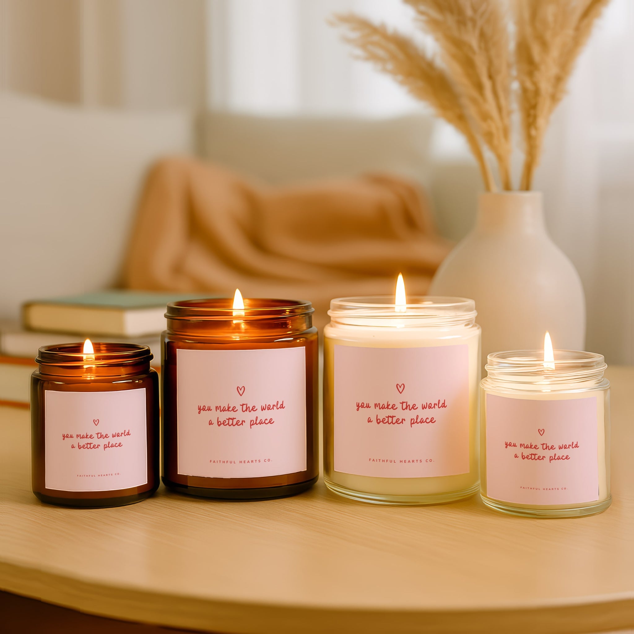 Encouragement candle you make the world better hand poured coconut apricot wax thoughtful gift