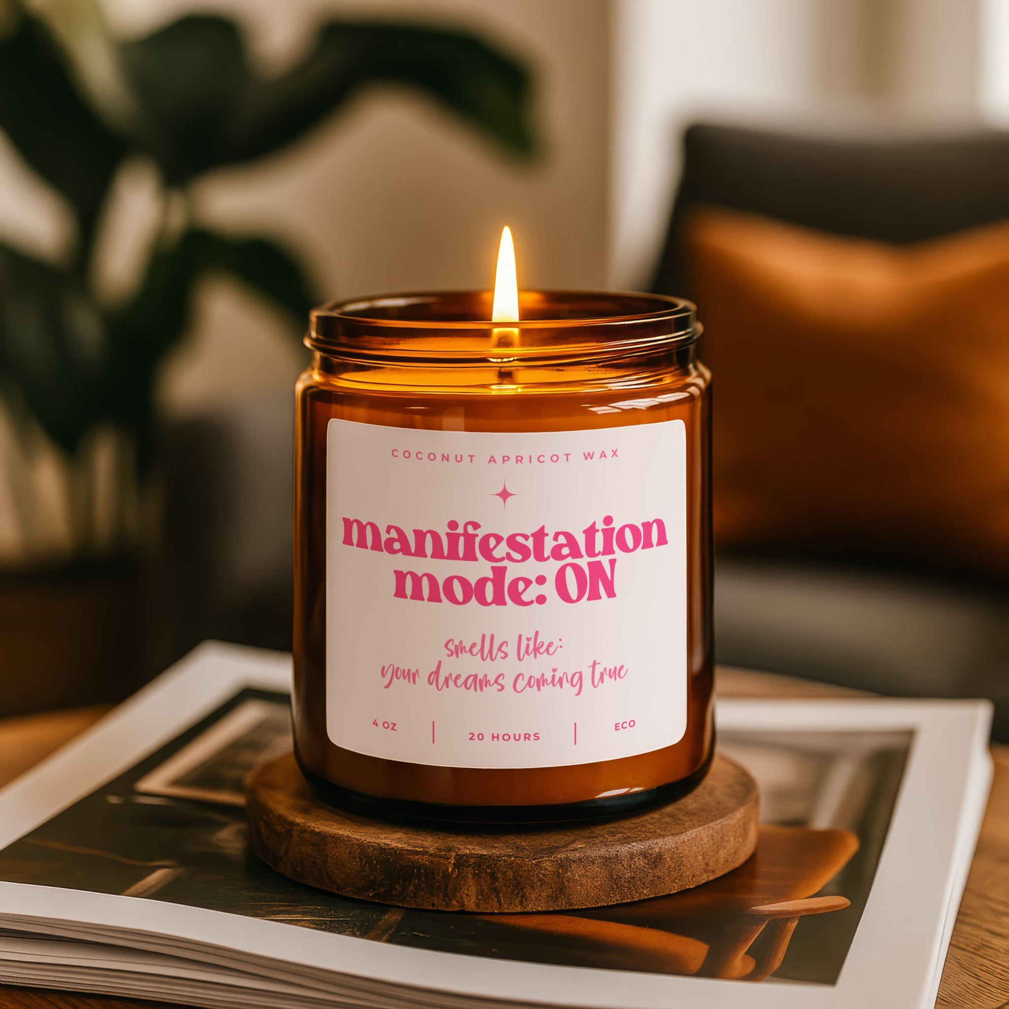 coconut wax scented candle for women who love manifestation and feminine energy