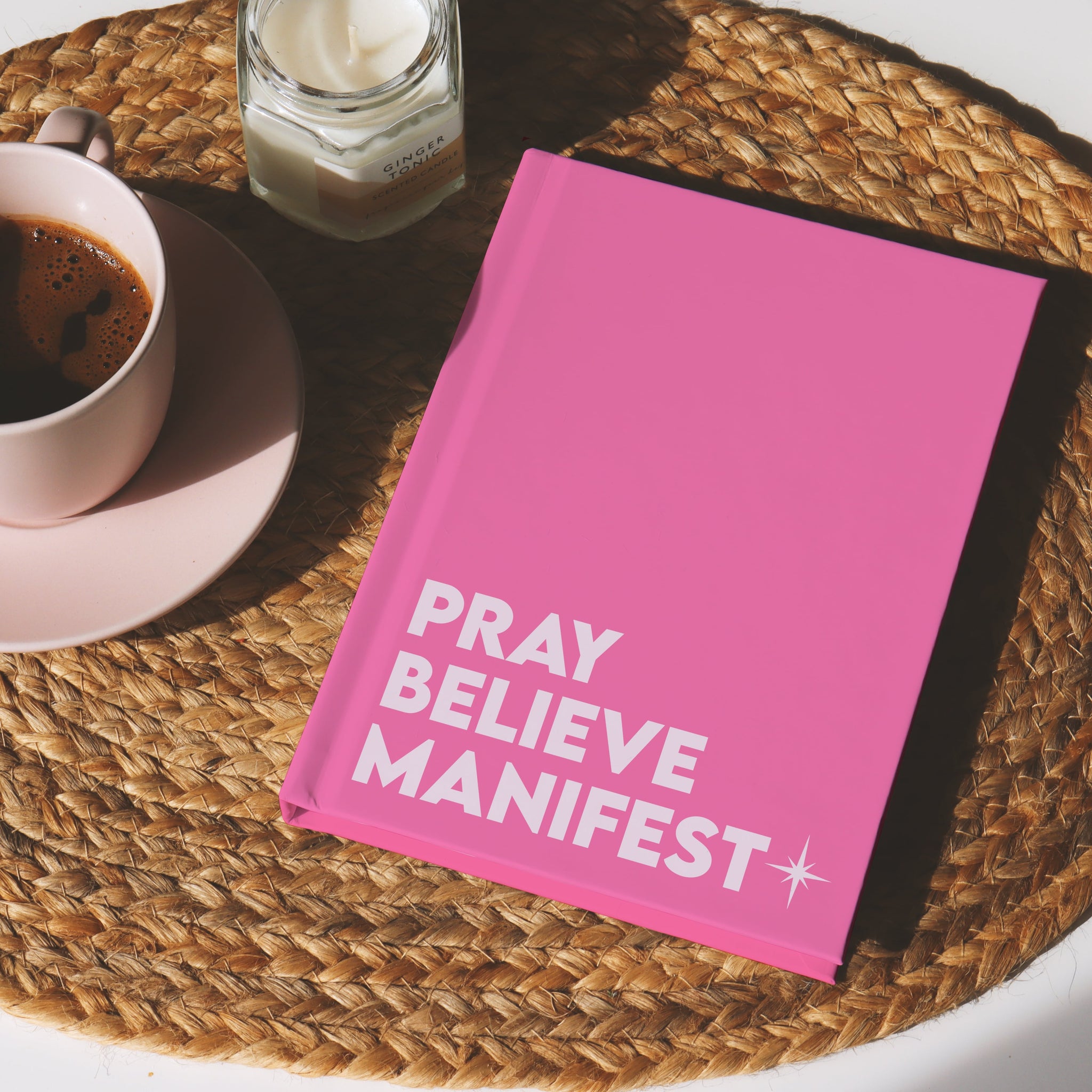 Hot pink hardback notebook with 