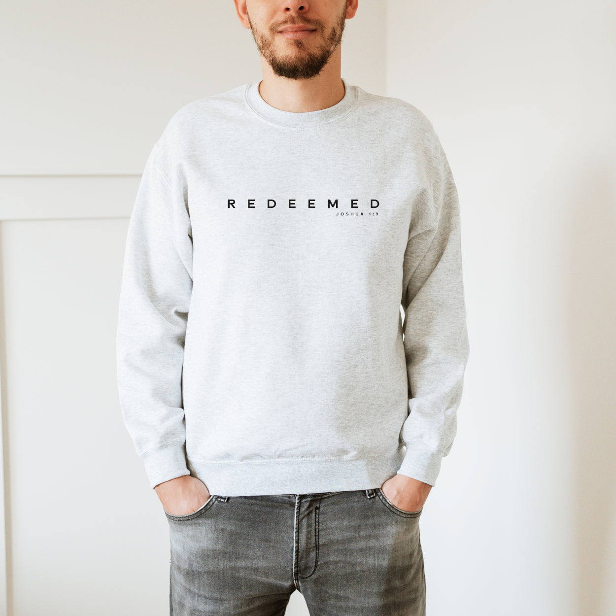 Redeemed - Joshua 1:9" Men's Sweatshirt