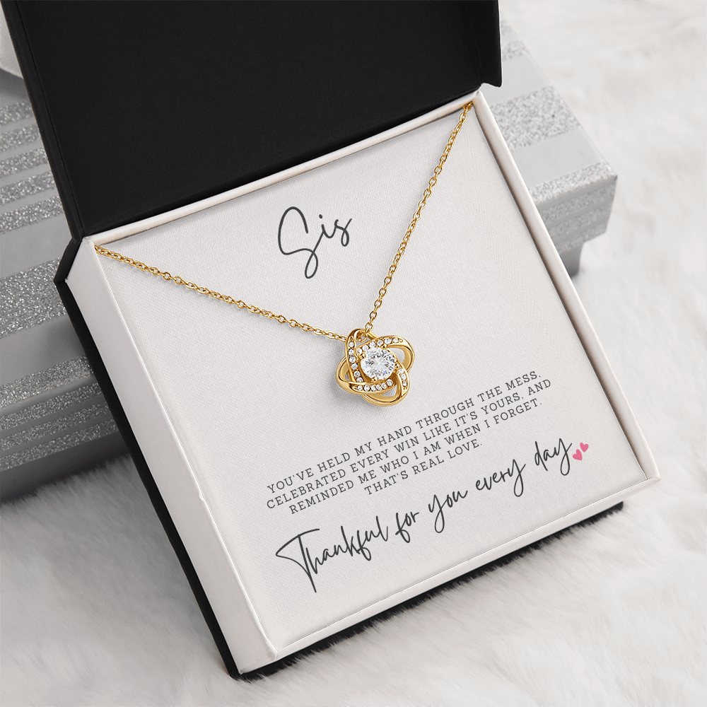 Waterproof sister necklace gift with gift packaging and meaningful message card