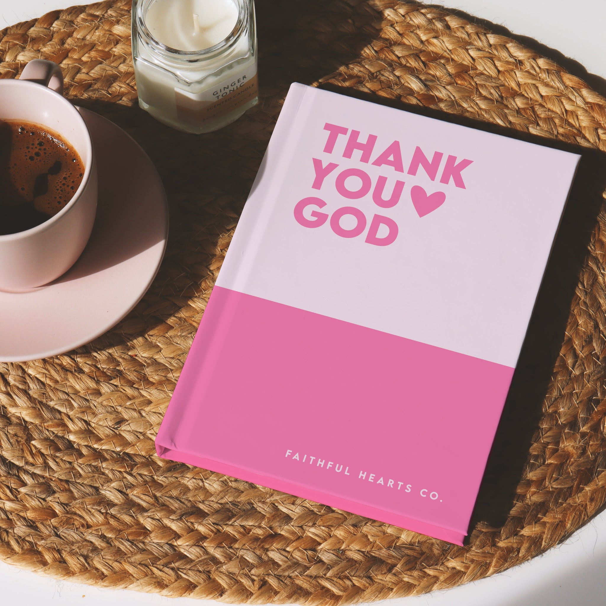 Two-tone pink spiritual journal for gratitude and prayer journaling Faithful Hearts