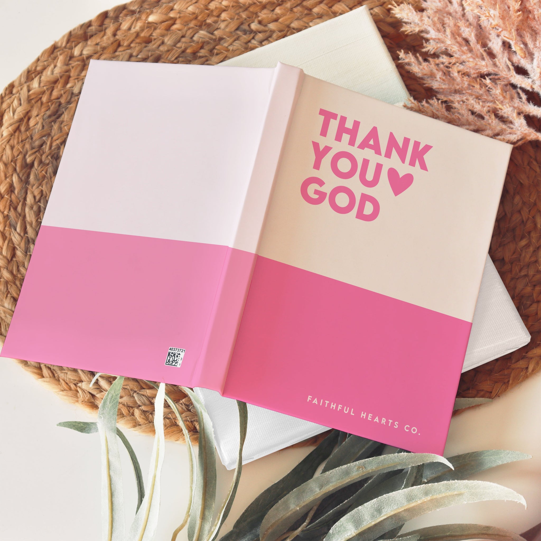 Pink and hot pink hardback notebook with 